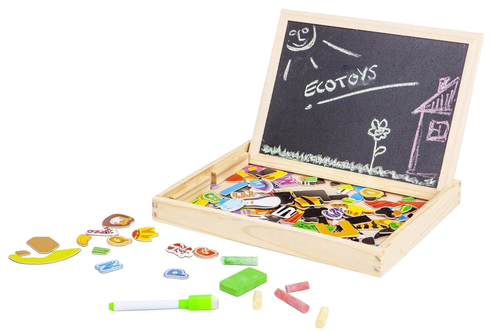 Магнитная доска 2в1 Ecotoys HM3011271 (Wood)
