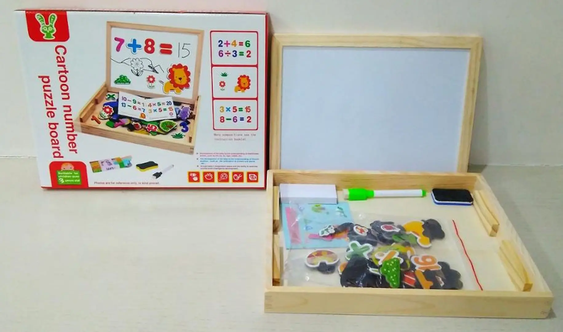 Доска для рисования Cartoon number puzzle board 02433 (Wood) - 2