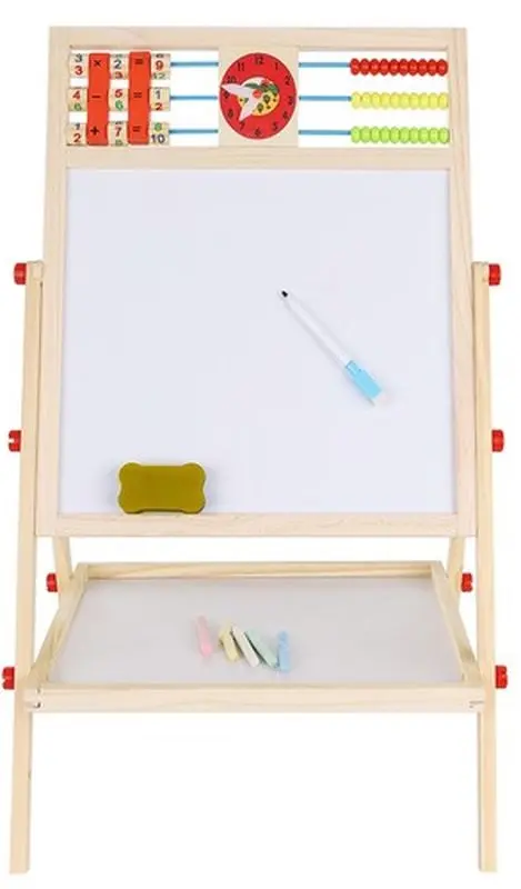 Доска для рисования двусторонняя 6в1 Kruzzel 9449 (Wood/Black) - 2