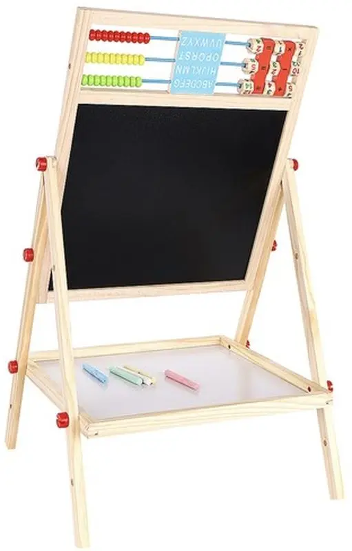 Доска для рисования двусторонняя 6в1 Kruzzel 9449 (Wood/Black) - 5