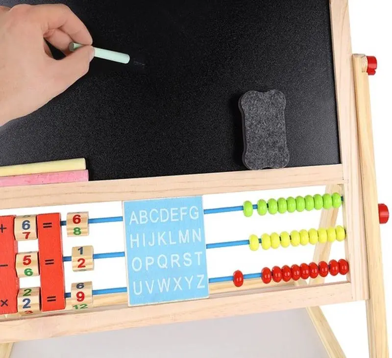 Доска для рисования двусторонняя 6в1 Kruzzel 9449 (Wood/Black) - 7