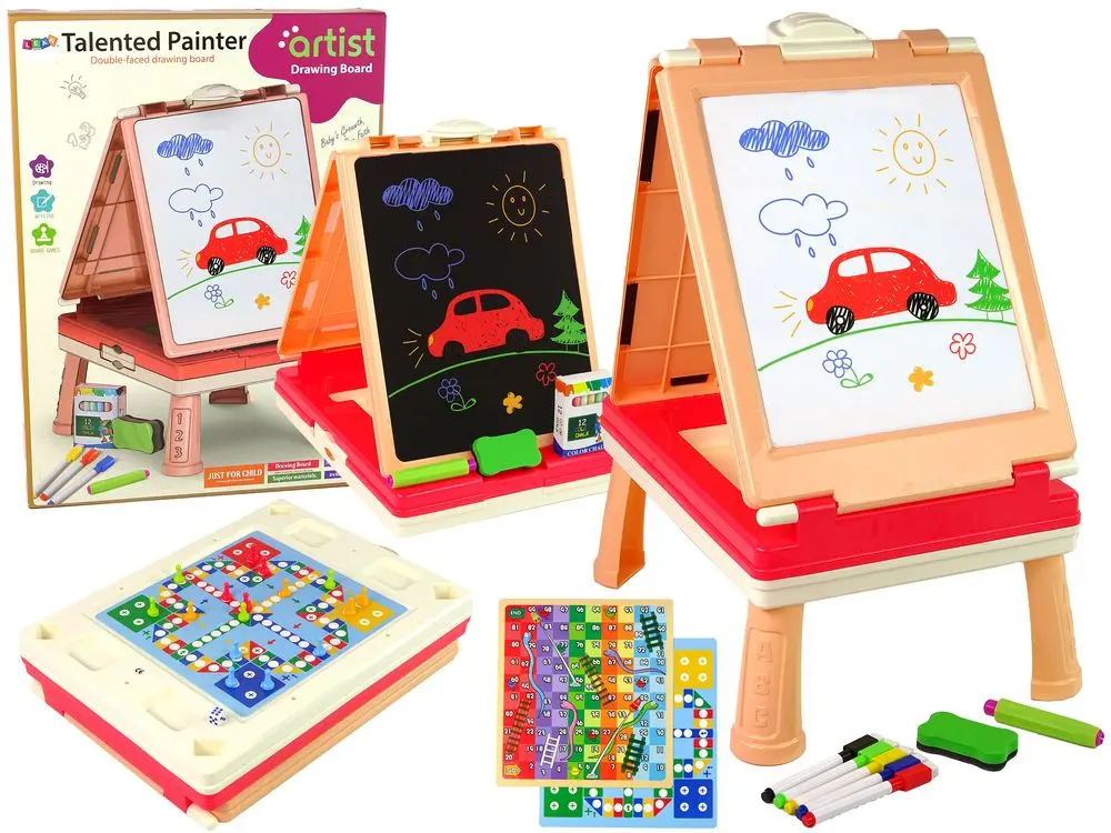 Доска для рисования 3в1 LeanToys Talented Painter 15250 (Orange/Pink)