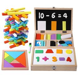 Магнитная доска для обучения 2в1 LeanToys Maths (Wooden) Thumb