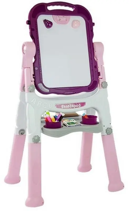 Магнитная доска для рисования 2в1 LeanToys Double-Sided Easel (Pink)