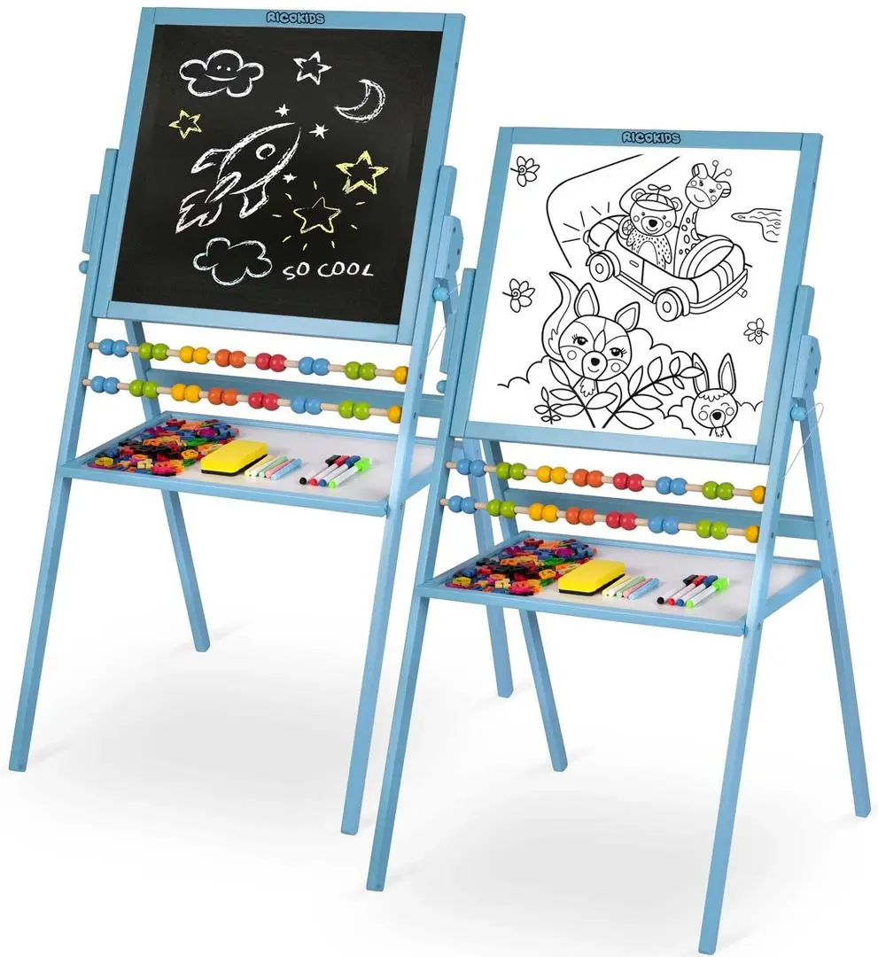 Tabla magnetica pentru desen 2in1 Ricokids Tablica (Blue)