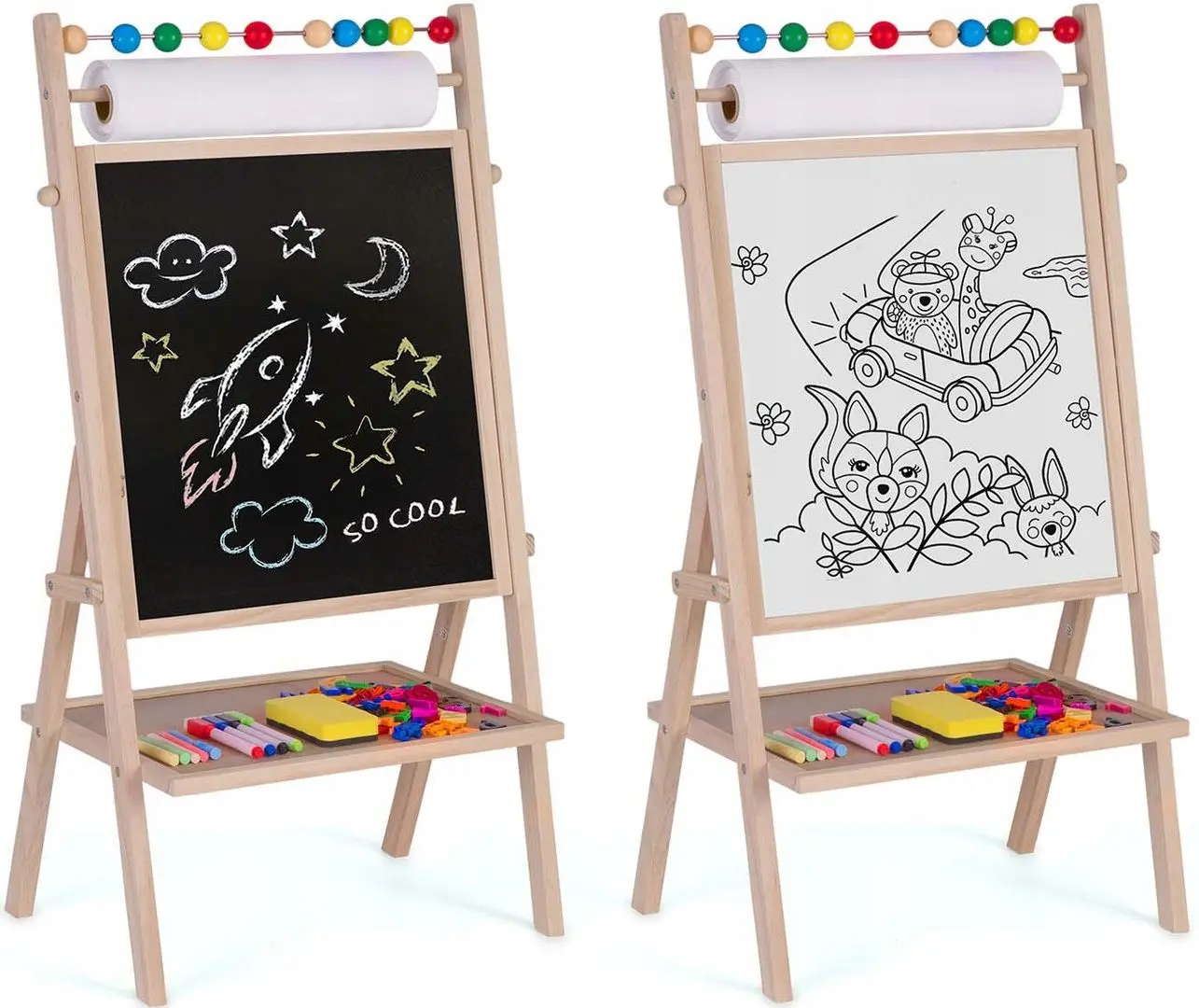 Tabla magnetica pentru desen 2in1 Ricokids Tablica Obrotowa (Wood)