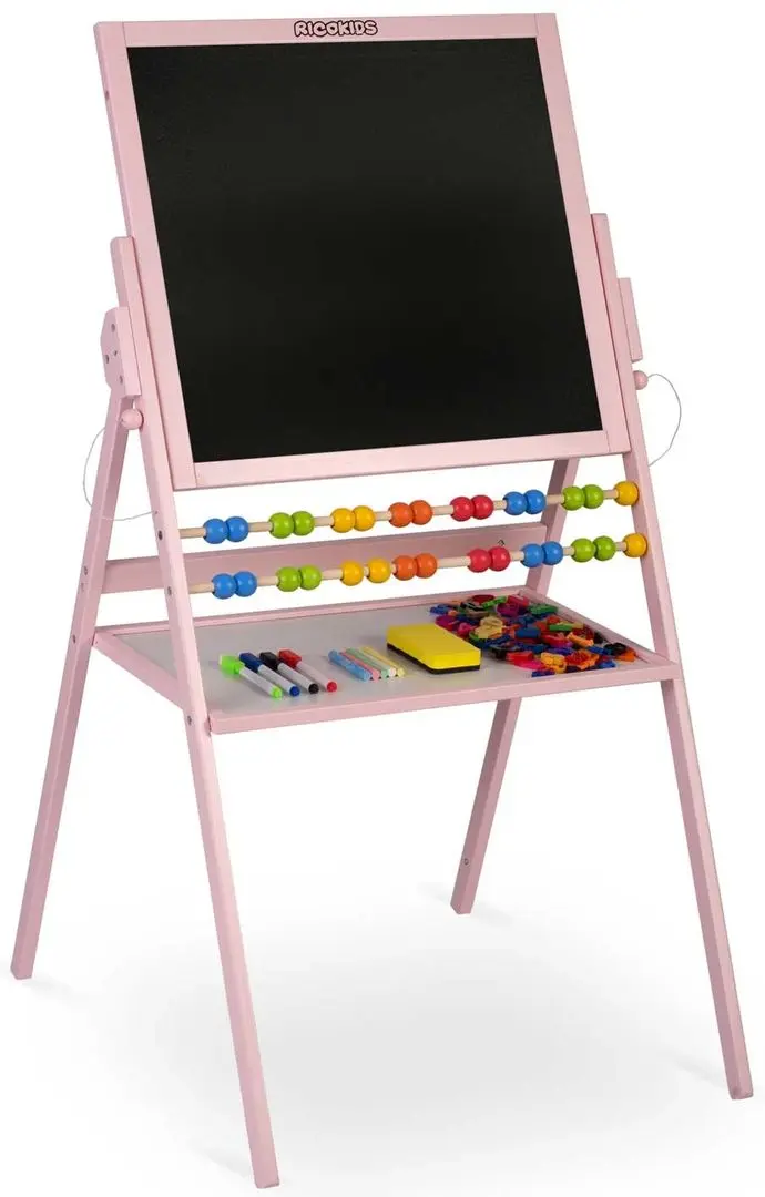 Tabla magnetica pentru desen 2in1 Ricokids Tablica (Pink)