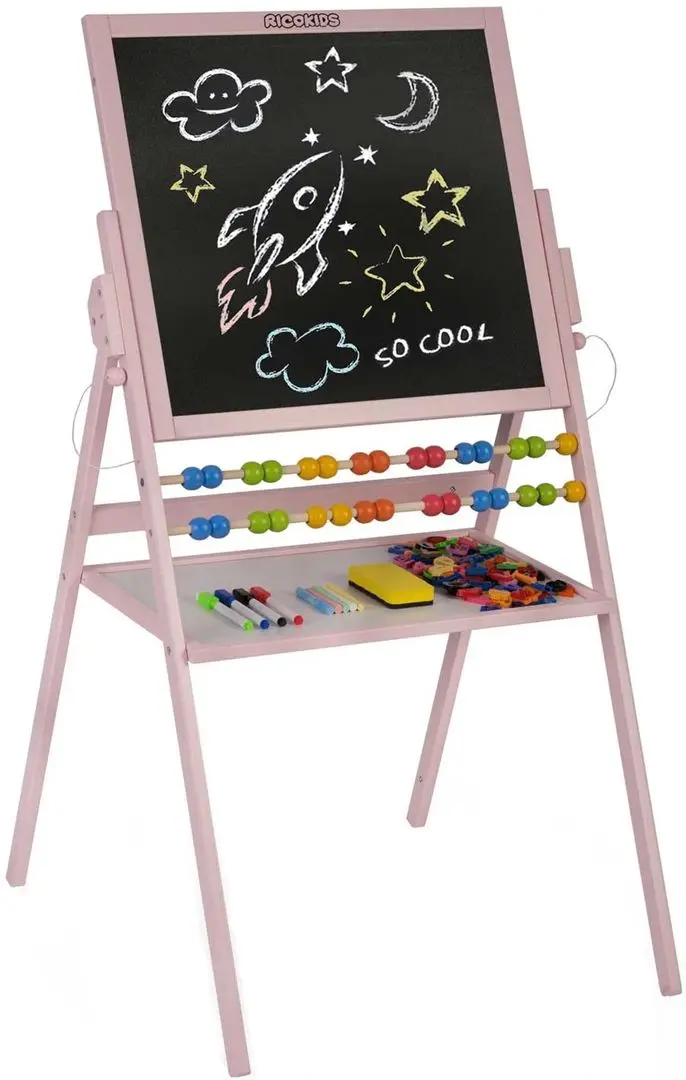Tabla magnetica pentru desen 2in1 Ricokids Tablica (Pink)