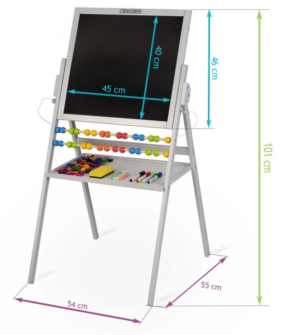 Tabla magnetica pentru desen Ricokids 780000 (Grey)