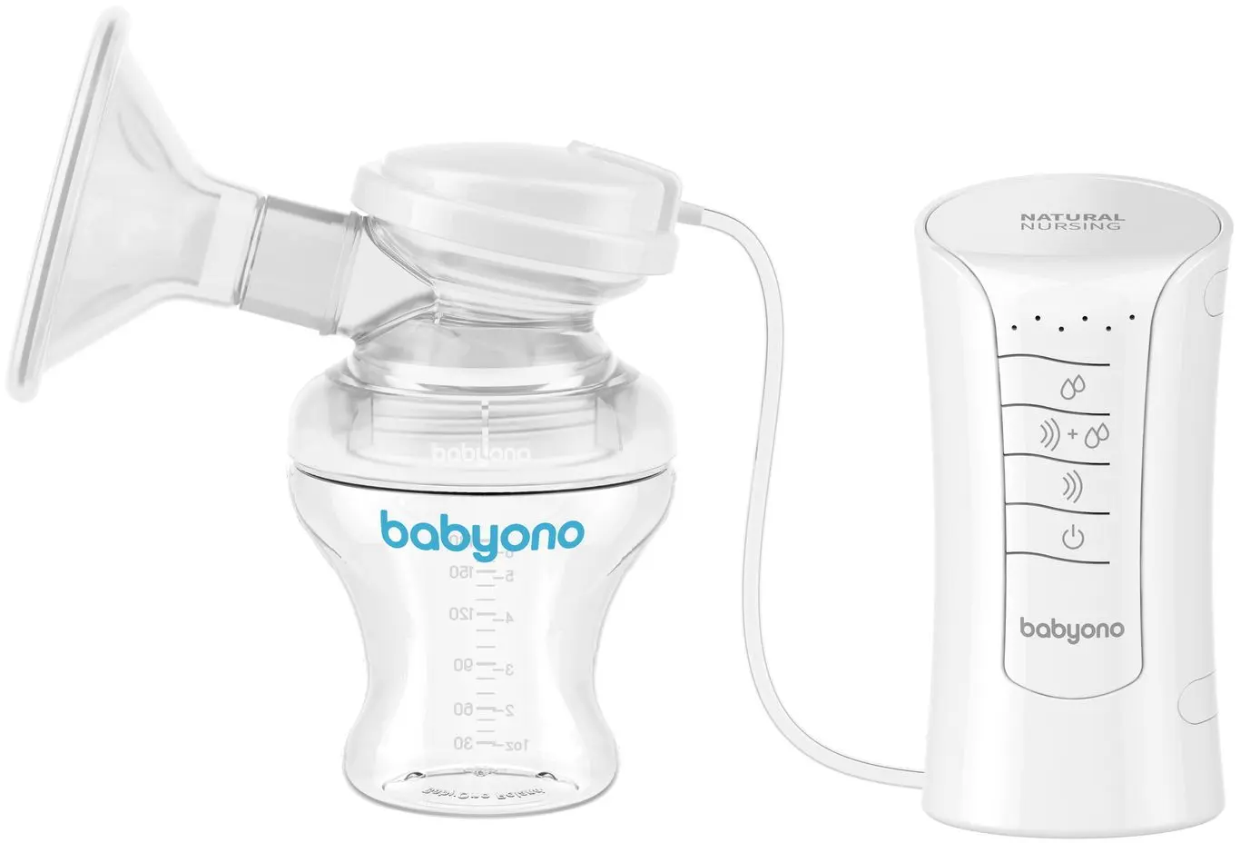 Pompa pentru san electrica 3in1 BabyOno Natural Nursing 300 (Transparent/White)