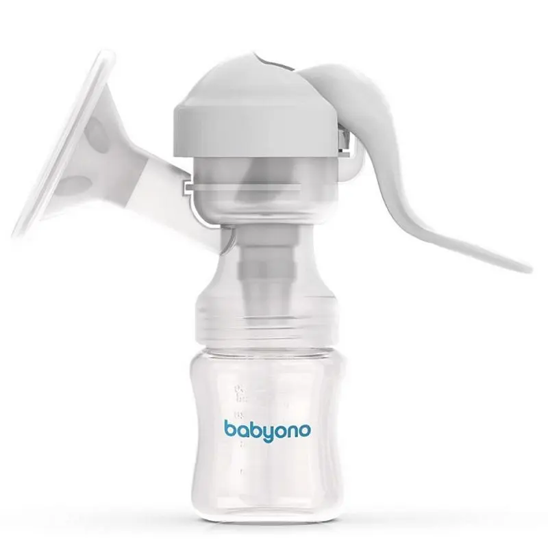 Pompa manuala pentru san BabyOno Anatomy 301 (Transparent/White)