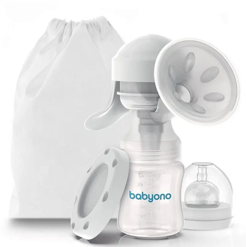 Pompa manuala pentru san BabyOno Anatomy 301 (Transparent/White)