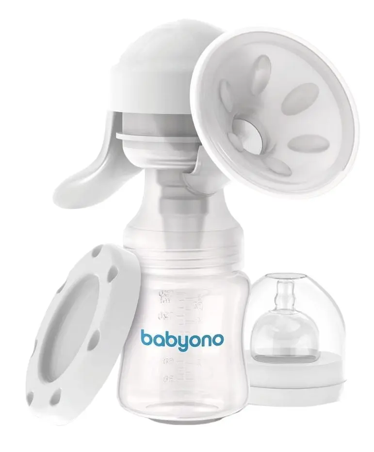 Pompa manuala pentru san BabyOno Anatomy 301 (Transparent/White)
