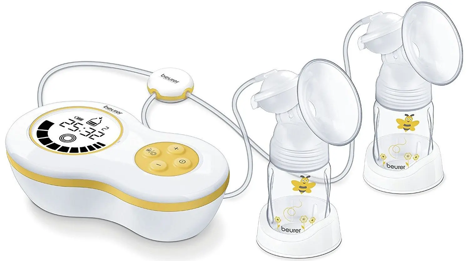 Электрический двойной молокоотсос Beurer Babycare Dual BY70 (White/Yellow)
