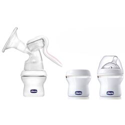 Pompa manuala pentru san + tampoane pentru sâni Chicco Natural Feeling (White) Thumb