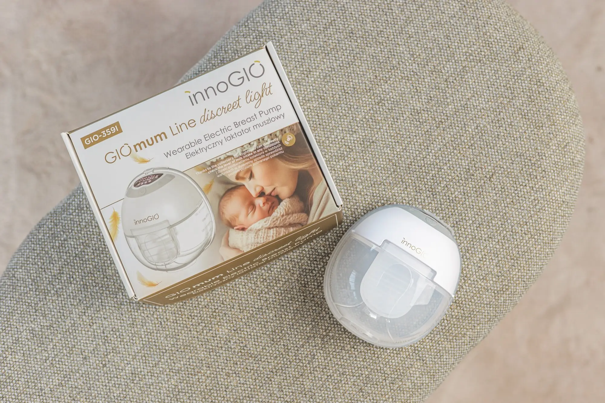 Pompa de san electrica InnoGIO GIOmumLine Discreet Light GIO-359I (White/Gray) - 2