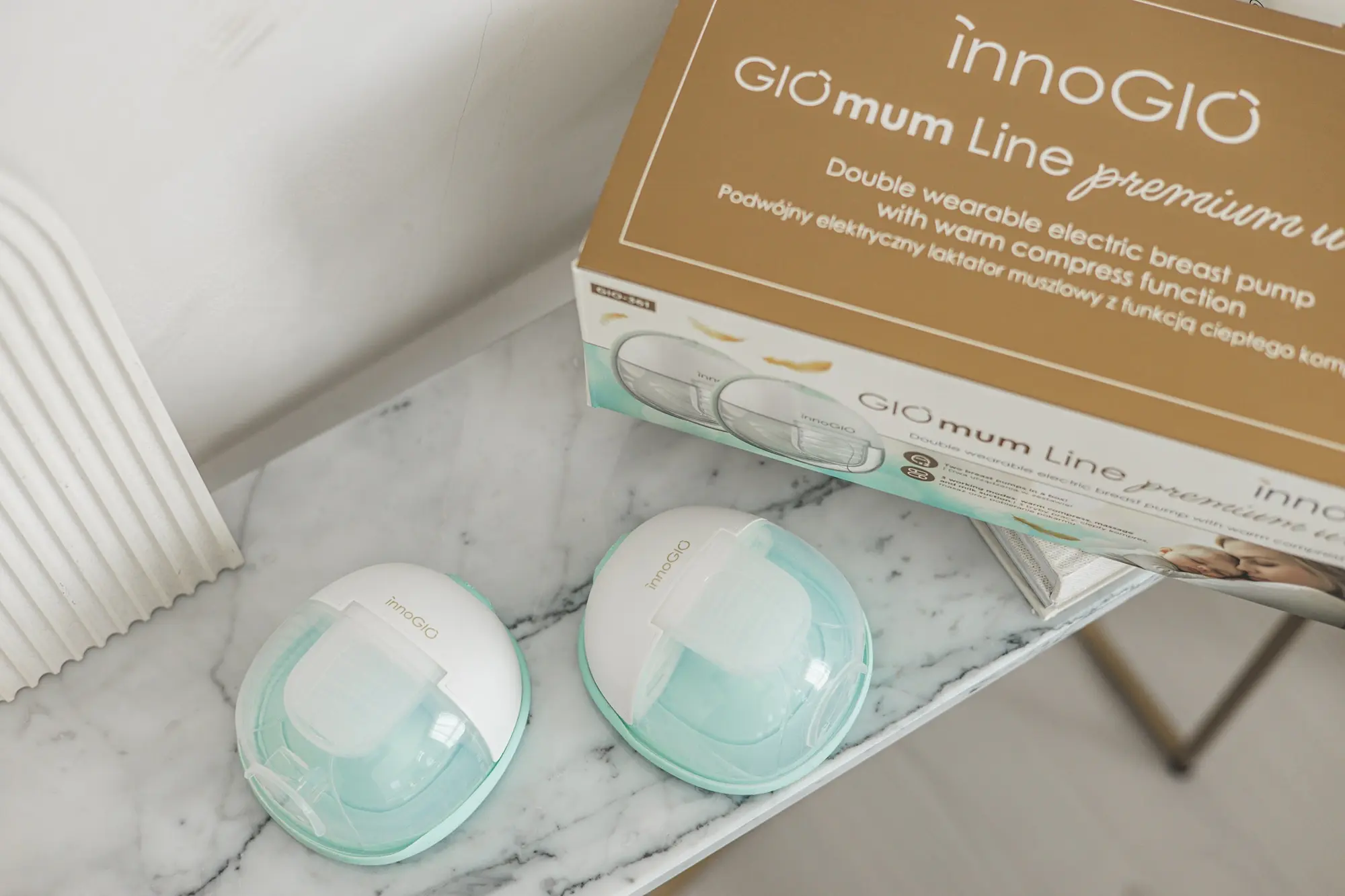 Электрический молокоотсос InnoGIO GIOmumLine Premium Warm GIO-361 (Mint/White) - 2