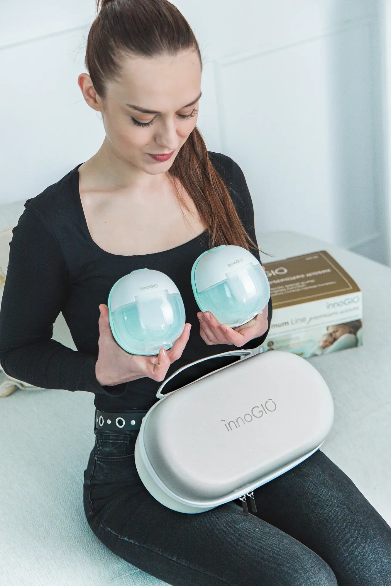 Электрический молокоотсос InnoGIO GIOmumLine Premium Warm GIO-361 (Mint/White) - 3