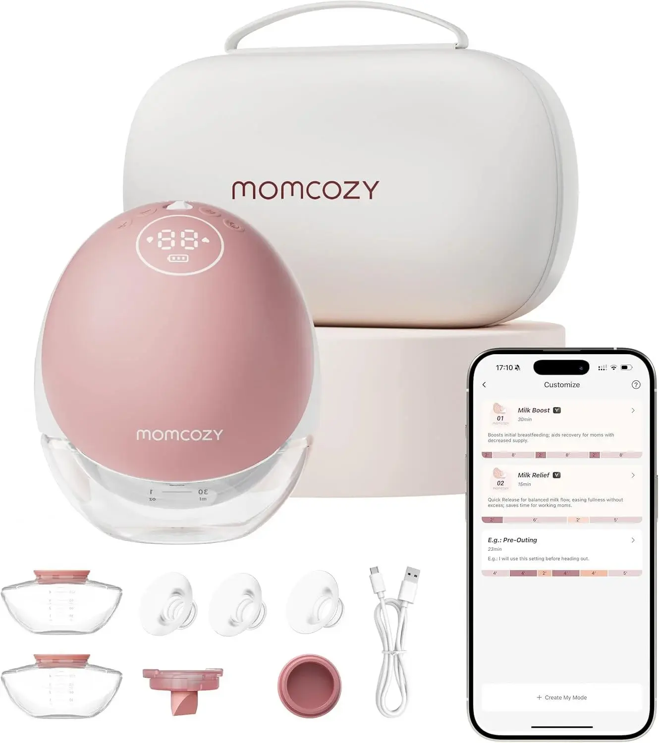 Электрический молокоотсос Momcozy M9 BP288-NR70BA-A (Red) - 5