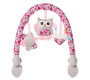 Arc cu jucarii 4Baby OP12 P&E Plush Arch Owl (Pink/Grey)