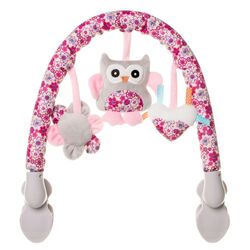 Arc cu jucarii 4Baby OP12 P&E Plush Arch Owl (Pink/Grey)
