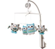 Carusel muzical 4Baby Play&Edu Owl OB08 (White/Grey)