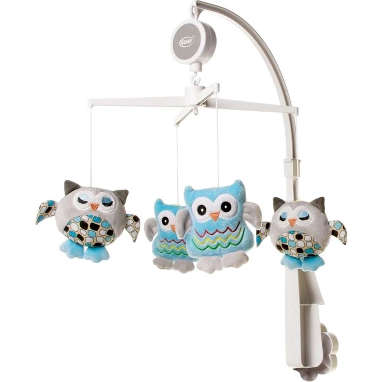 Carusel muzical 4Baby Play&Edu Owl OB08 (White/Grey)