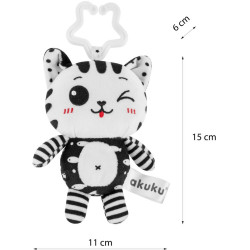 Игрушка для колясок и кроваток Akuku Cat A0658 (Black/White) Thumb