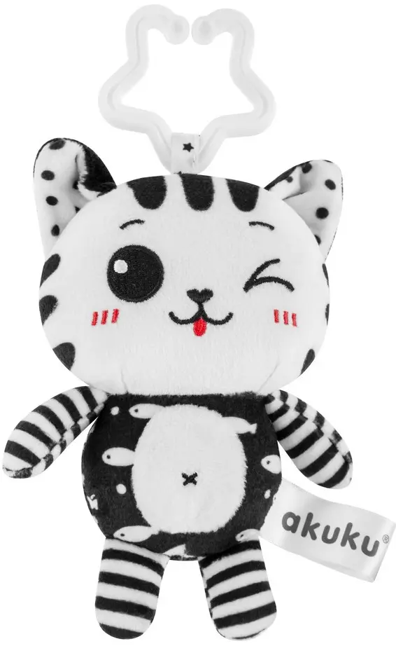 Игрушка для колясок и кроваток Akuku Cat A0658 (Black/White)
