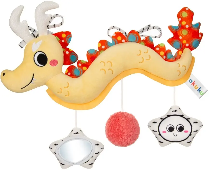 Jucarie pentru carucioare si patuturi Akuku Dragon A0703 (Yellow/Red)