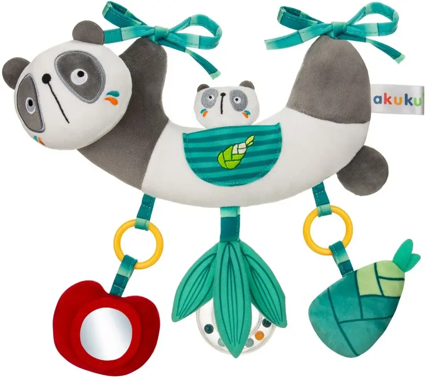 Jucarie pentru carucioare si patuturi Akuku Panda A0702 (Grey/White)