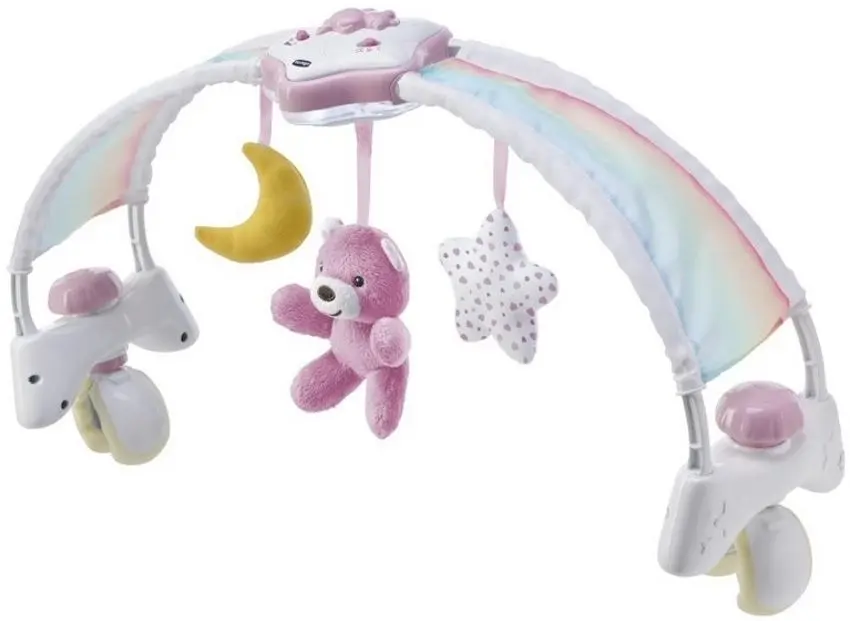 Mobil muzical cu proiector Chicco Rainbow Sky (Pink/White)