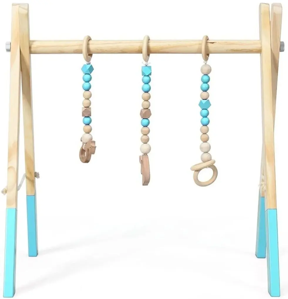 Подставка с навесными игрушками Costway BB5494GN (Wood/Blue) - 3