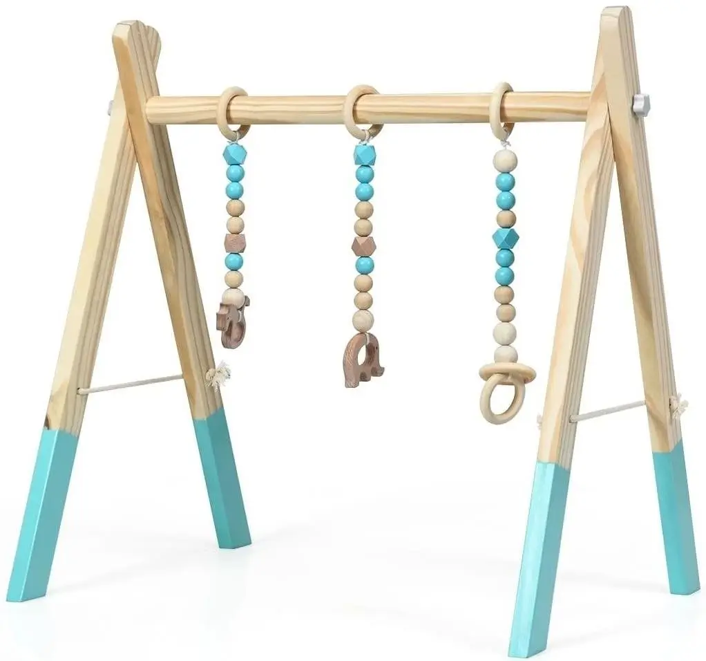 Подставка с навесными игрушками Costway BB5494GN (Wood/Blue)