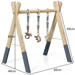 Подставка с навесными игрушками Costway BB5494HS (Wood/Grey) Thumb