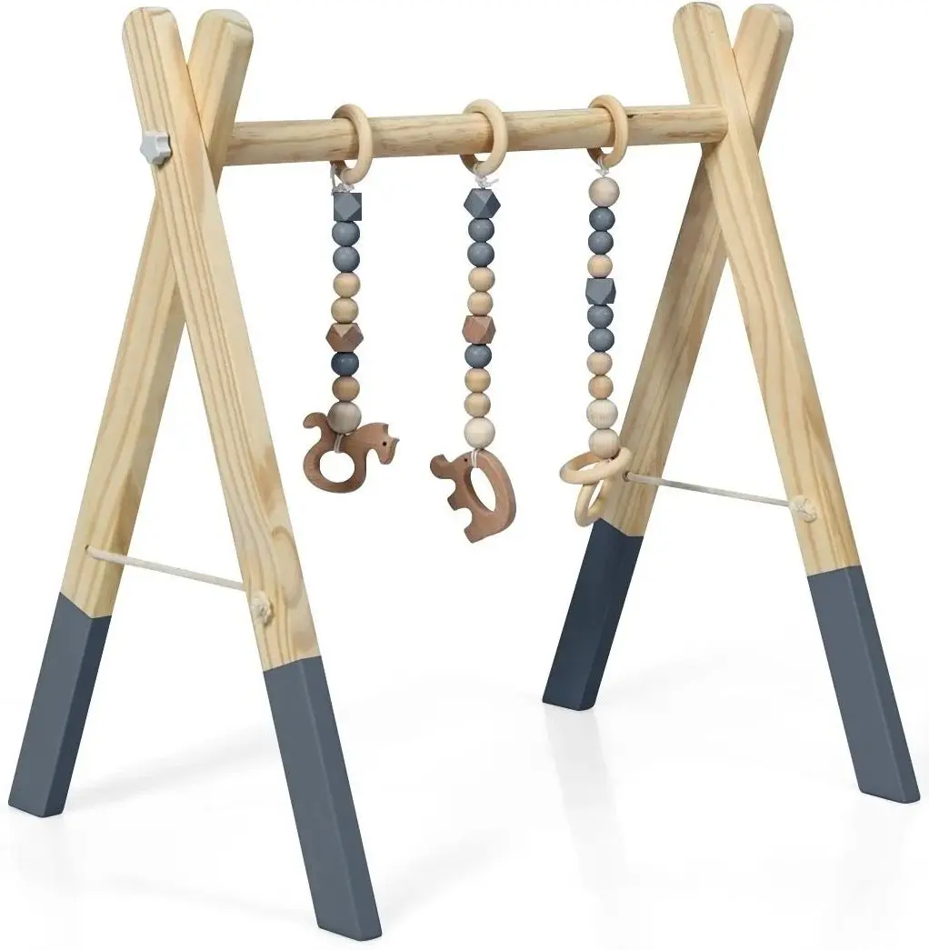 Подставка с навесными игрушками Costway BB5494HS (Wood/Grey)