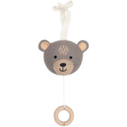 Jucarie muzicala pentru patut Jollein Animals Bear (Grey)
