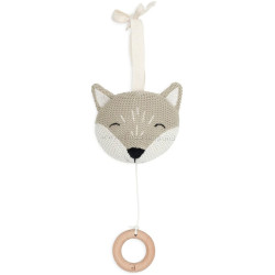 Jucarie muzicala pentru patut Jollein Animals Fox (Grey)