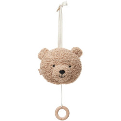 Jucarie muzicala pentru patut Jollein Teddy Bear (Biscuit)