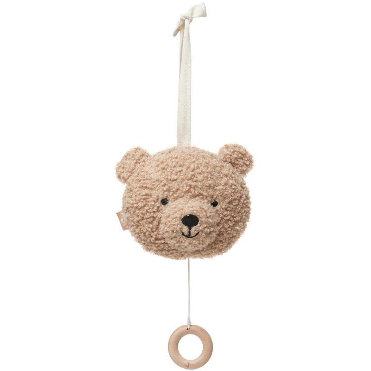 Jucarie muzicala pentru patut Jollein Teddy Bear (Biscuit)