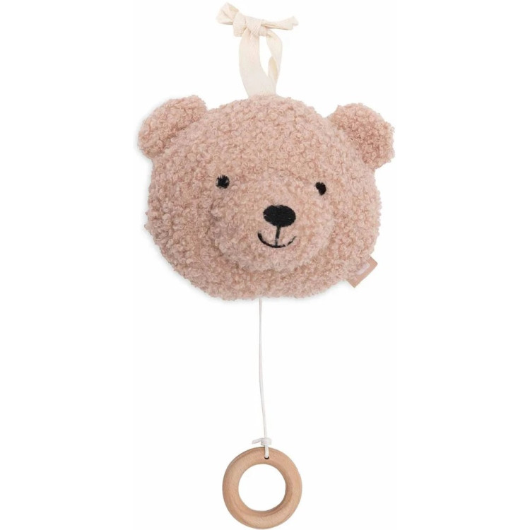 Jucarie muzicala pentru patut Jollein Teddy Bear (Wild Rose)