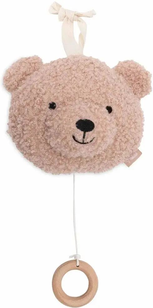 Jucarie muzicala pentru patut Jollein Teddy Bear (Wild Rose)