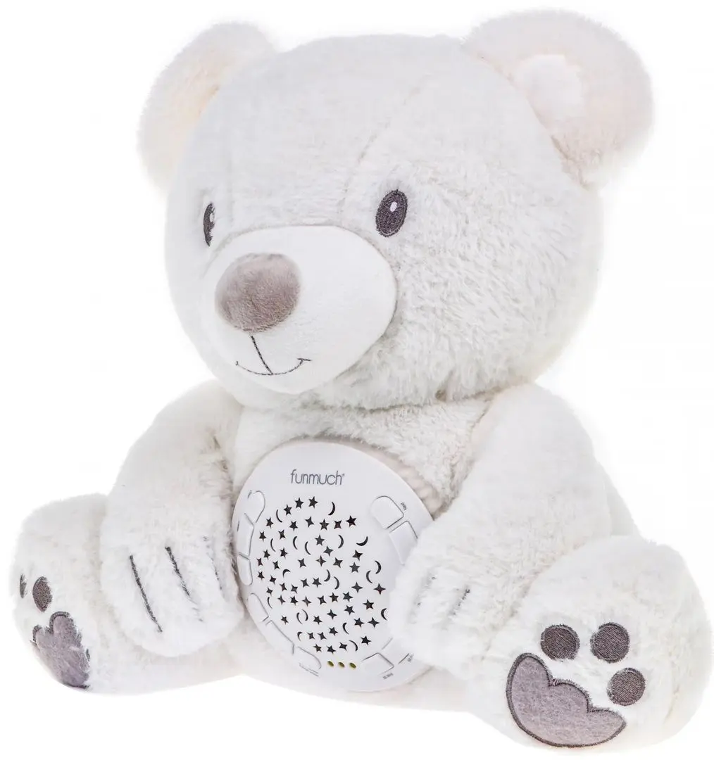 Мягкая игрушка с проектором и музыкой Baby Toys Funmuch Teddy Bear (White) - 2