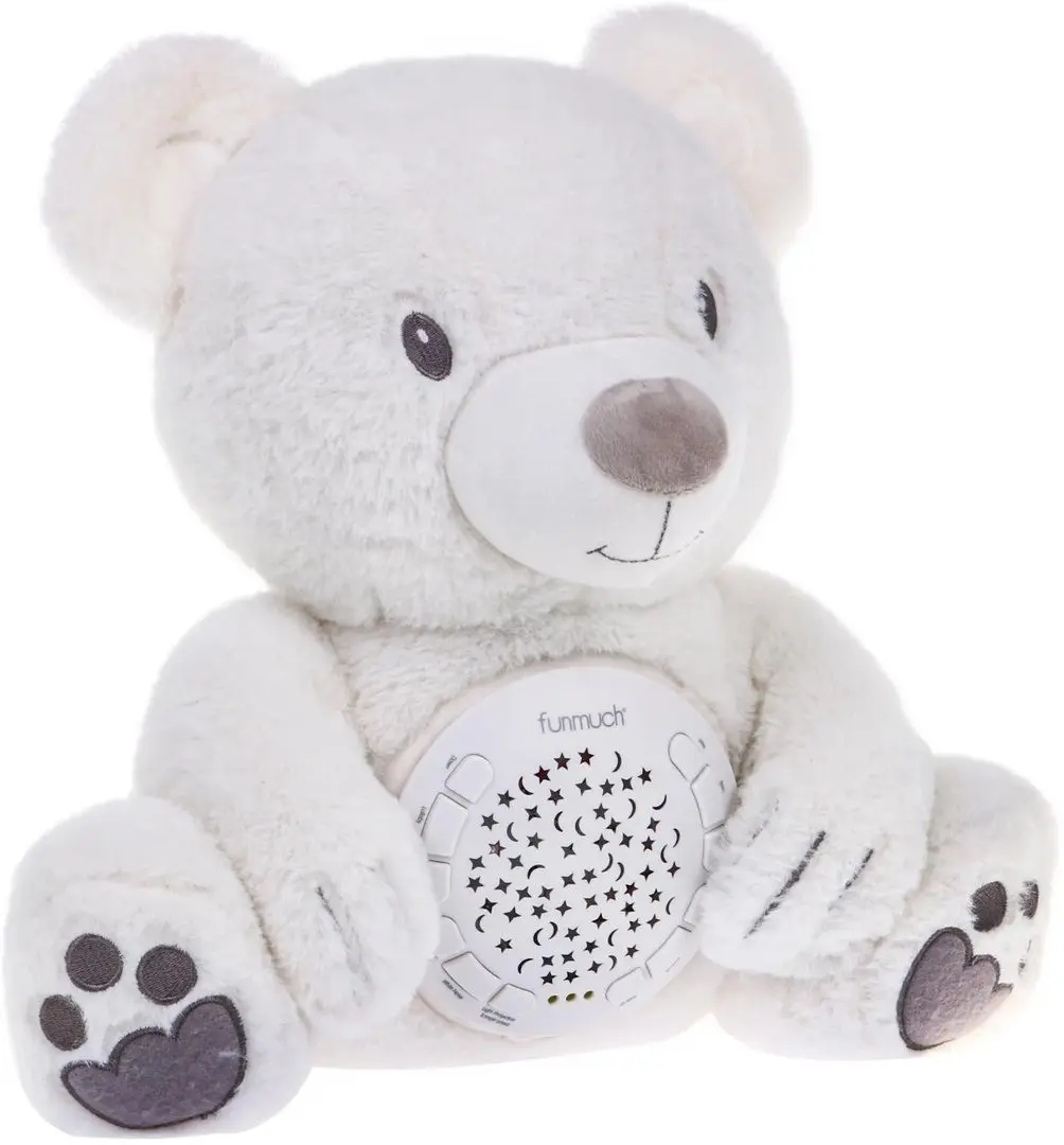 Мягкая игрушка с проектором и музыкой Baby Toys Funmuch Teddy Bear (White)