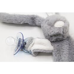 Мягкая игрушка с системой крепления пустышки BabyJem Rabbit Art-813 (Gray) Thumb