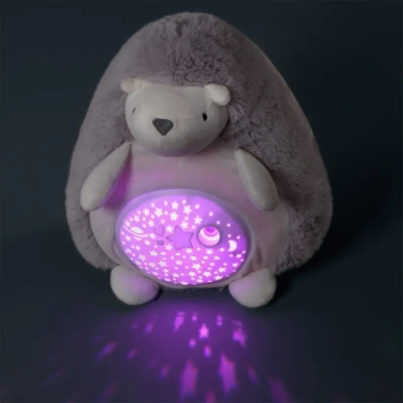 Jucarie moale cu proiector si muzica Babyono Hudgehog Hugo (White/Grey) - 2