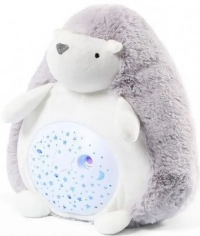 Jucarie moale cu proiector si muzica Babyono Hudgehog Hugo (White/Grey)