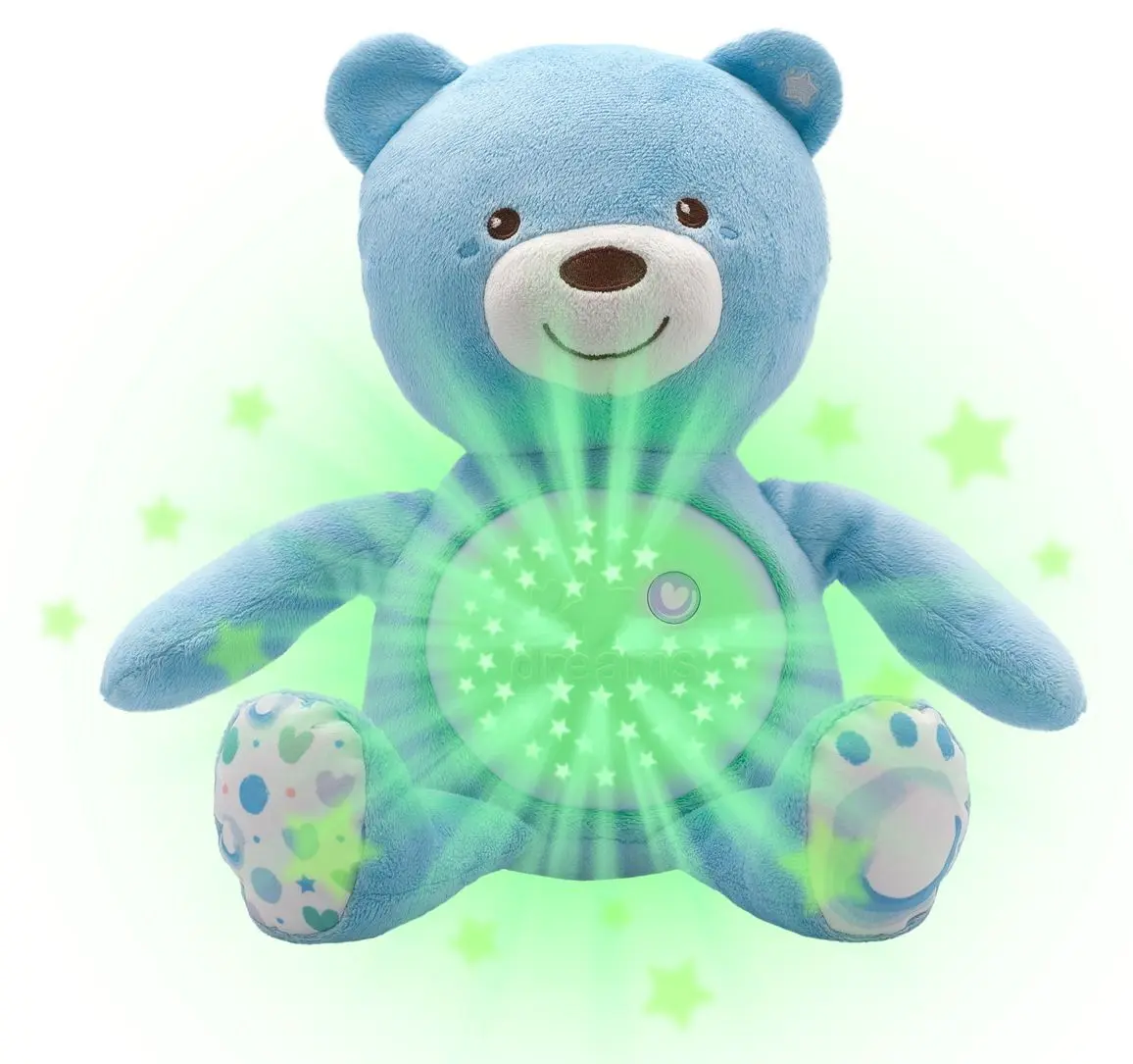 Музыкальная мягкая игрушка с ночником Chicco First Dreams Baby Bear (Blue) - 3