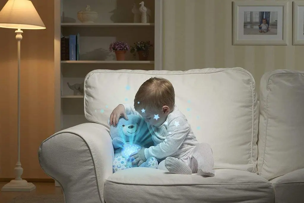 Музыкальная мягкая игрушка с ночником Chicco First Dreams Baby Bear (Blue) - 4