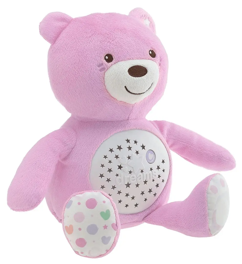 Музыкальная мягкая игрушка с ночником Chicco First Dreams Baby Bear (Pink) - 2